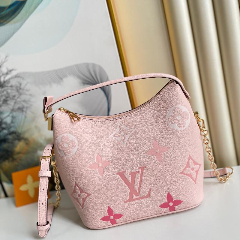 LV Shoulder Handbags M45697 Pink Silk Screen